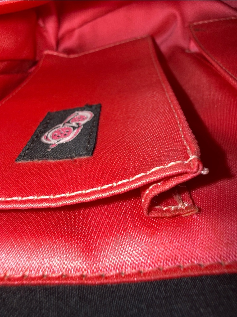 Vintage Elaine Turner Designs Black Structured Shoulder Bag Red Interior Y2K - Picture 11 of 16
